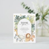 Safari Baby shower merci carte postale (Debout devant)