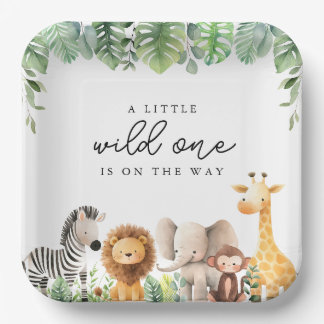Safari Baby shower Paper Borden Papieren Bordje