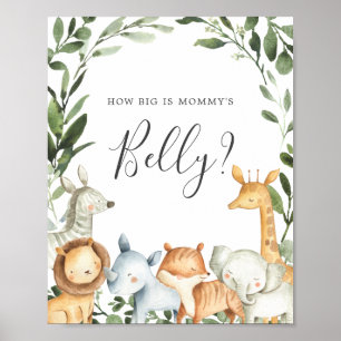 Safari Baby shower Raad eens hoe groot is mama's b Poster