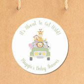 Safari Baby shower Ronde Sticker