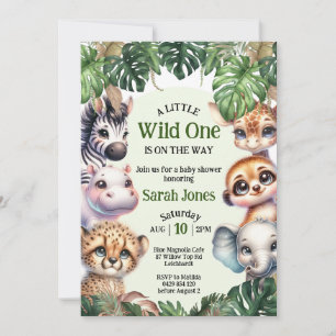 Safari Baby shower, Schattige Oerwoud Dieren Uitno Kaart