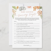 SAFARI Baby shower Survey dit carte de jeu (Devant)