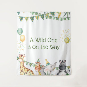 Safari Baby shower Tapestry/Backdrop Wandkleed