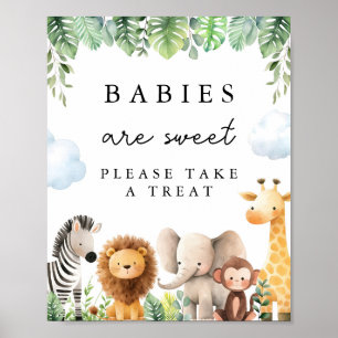 Safari Baby shower Treat Sign Poster