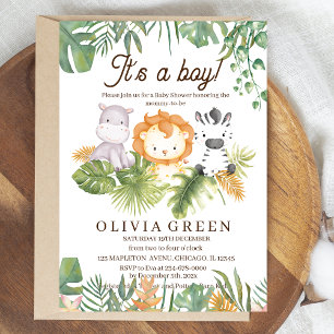 Safari Baby shower Tropical Animals Baby shower Kaart