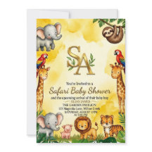 Safari Baby Shower Uitnodiging