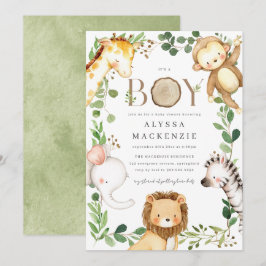 Safari Baby Shower Uitnodiging