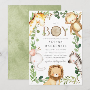 Safari Baby Shower Uitnodiging