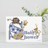 Safari Baby shower Uitnodiging (Staand voorkant)