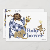 Safari Baby shower Uitnodiging (Voorkant / Achterkant)