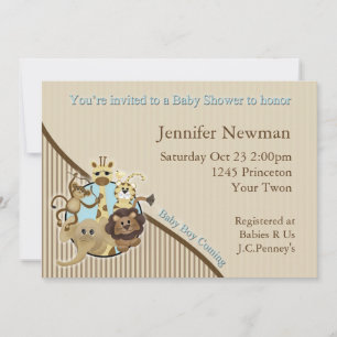 Safari Baby shower Uitnodiging