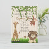 Safari Baby shower Uitnodiging (Staand voorkant)