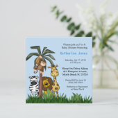 Safari Baby shower Uitnodiging (Staand voorkant)