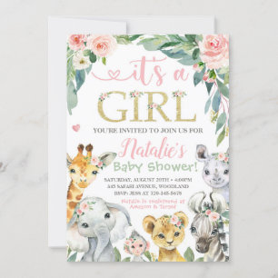 Safari Baby shower Uitnodiging