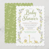 Safari Baby shower Uitnodiging (Voorkant / Achterkant)