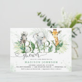 Safari Baby shower Uitnodiging (Staand voorkant)