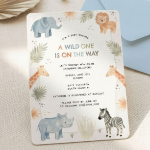 Safari baby shower uitnodiging jongen jungle