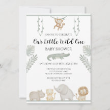Safari baby shower uitnodiging | Kleine wilde