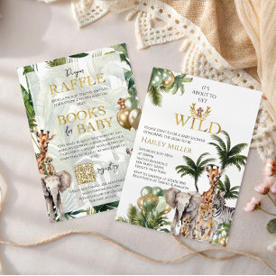 Safari baby shower uitnodiging Wilde Jungle Dieren