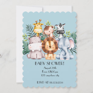 SAFARI BABYSHOWER UITNODIGING, DOWNLOADBAAR KAART