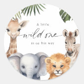 Safari Bébé Animaux Bébé Garçon Douche Stickers Sc (Devant)