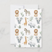 Safari Bébé Animaux et Carte de remerciements de v (Dos)