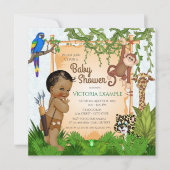 Safari bébé garçon douche Invitations (Devant)