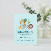 Safari Bienvenue Retour à l'école carte postale de (Debout devant)