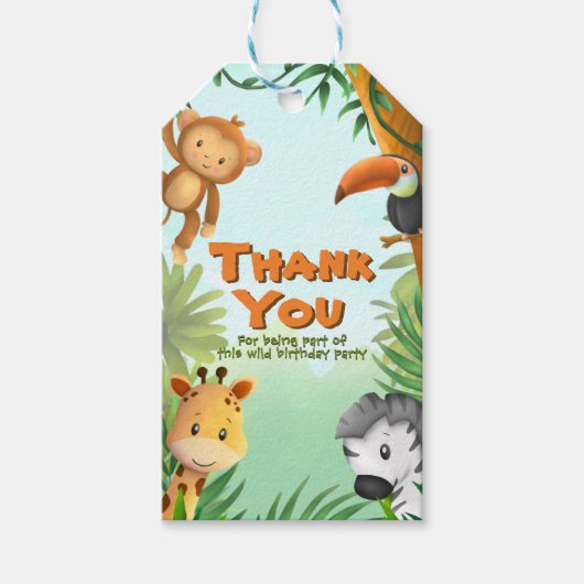 Safari Birthday Gift Labels Cadeaulabel (Voorkant)