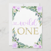 Safari Birthday Invitation Wild One Uitnodiging (Achterkant)