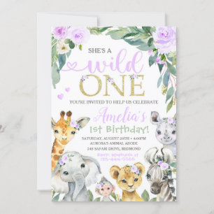 Safari Birthday Invitation Wild One Uitnodiging