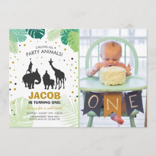 Safari Birthday Invitation Zoo Wilde Oerwouden Kaart