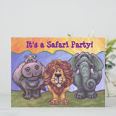 Safari Birthday Party Invitation Kaart (Staand voorkant)