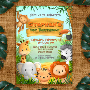 Safari Birthday Party Kaart