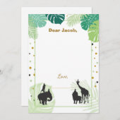 Safari Birthday Time Capsule Boy insert card Zoo Kaart (Voorkant / Achterkant)