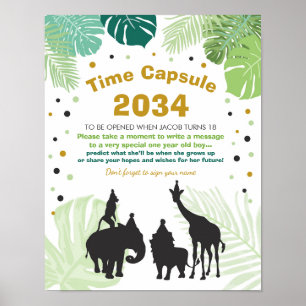 Safari Birthday Time Capsule Zoo boy Oerwoud party Poster