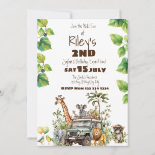 Safari Birthday Uitnodiging