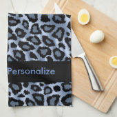 Safari Blue Leopard Animal Print Theedoek (Quarter Fold)