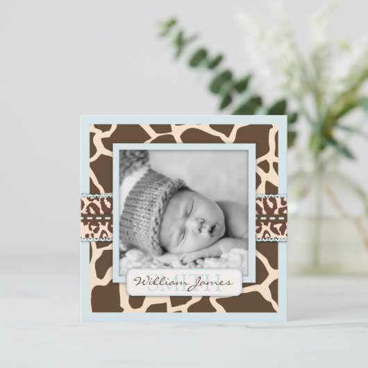 Safari Boy Announcement Square Aankondiging (Staand voorkant)