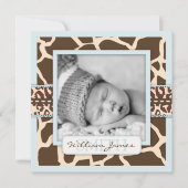 Safari Boy Announcement Square Aankondiging (Voorkant)