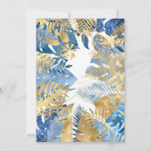 Safari Boy Baby shower Blue Gold Invitation (Dos)