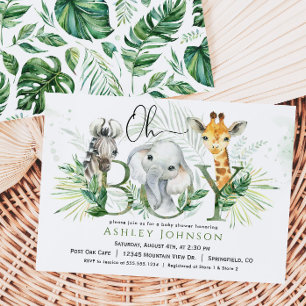 Safari Boy Baby shower Uitnodiging