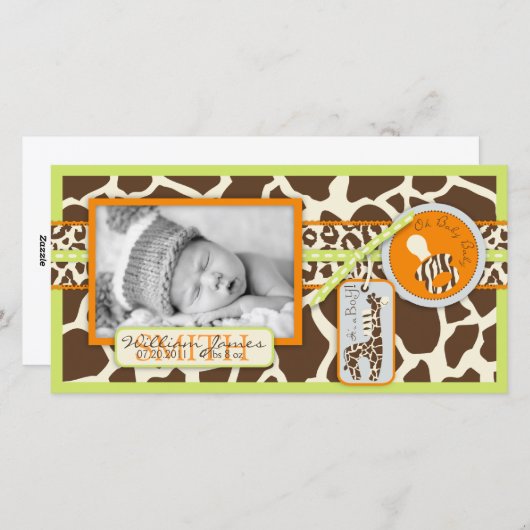 Safari Boy Carte photo vert (Devant / Derrière)