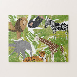 Safari Boy Cute Oerwoud Animals   Meisje Legpuzzel