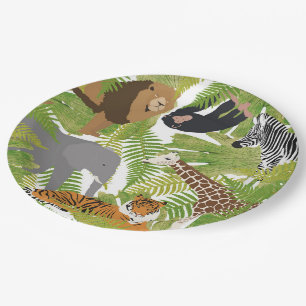 Safari Boy Cute Oerwoud Animals Meisje Papieren Bordje