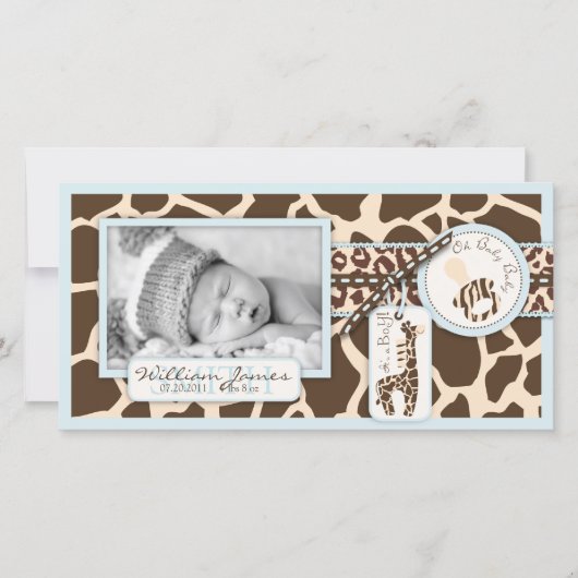 Safari Boy-fotokaart Aankondiging (Voorkant)