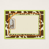 Safari Boy Groen Cadeau Label Visitekaartjes (Achterkant)