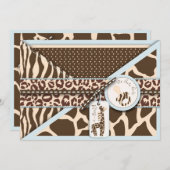 Safari Boy Invitation Card 2 (Devant / Derrière)