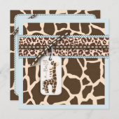 Safari Boy Invitation Square 2 Kaart (Voorkant / Achterkant)