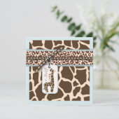 Safari Boy Invitation Square 2 Kaart (Staand voorkant)